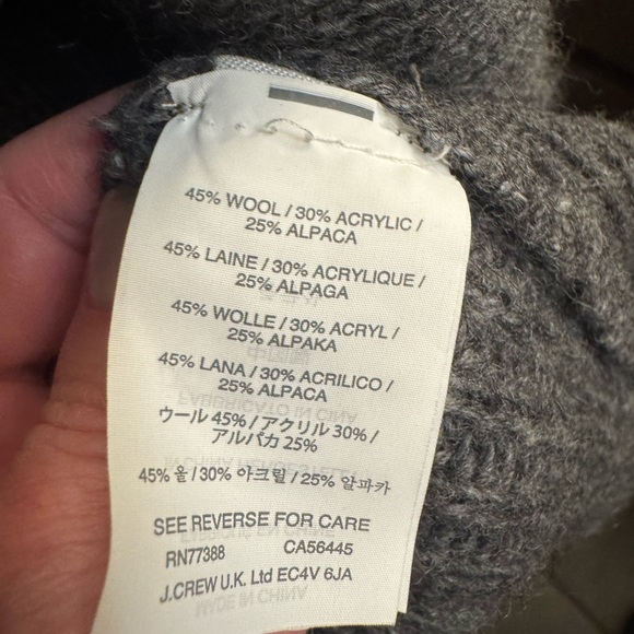 ALPACA WOOL J. CREW Open Front Gray Cardigan Pockets Slouchy Knit SZ XS Cozy EUC - Picture 12 of 16